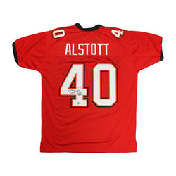Image of Mike Alstott Signed Tampa Bay Buccaneers Jersey Custom Autographed BAS COA