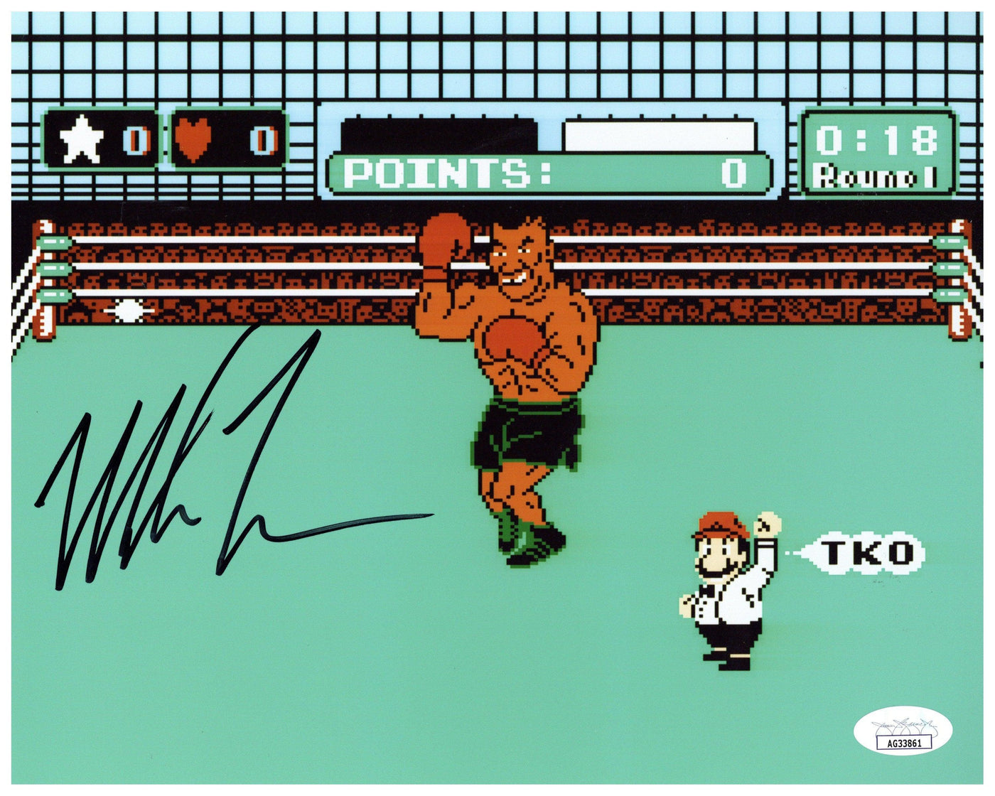 Mike Tyson Signed 8x10 Photo Punch Out Autographed JSA COA