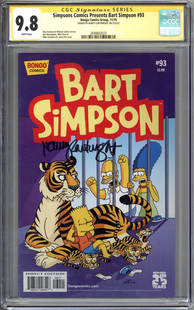NANCY CARTWRIGHT SIGNED BART SIMPSON COMIC BOOK CGC 9.8 AUTOGRAPHED NC6