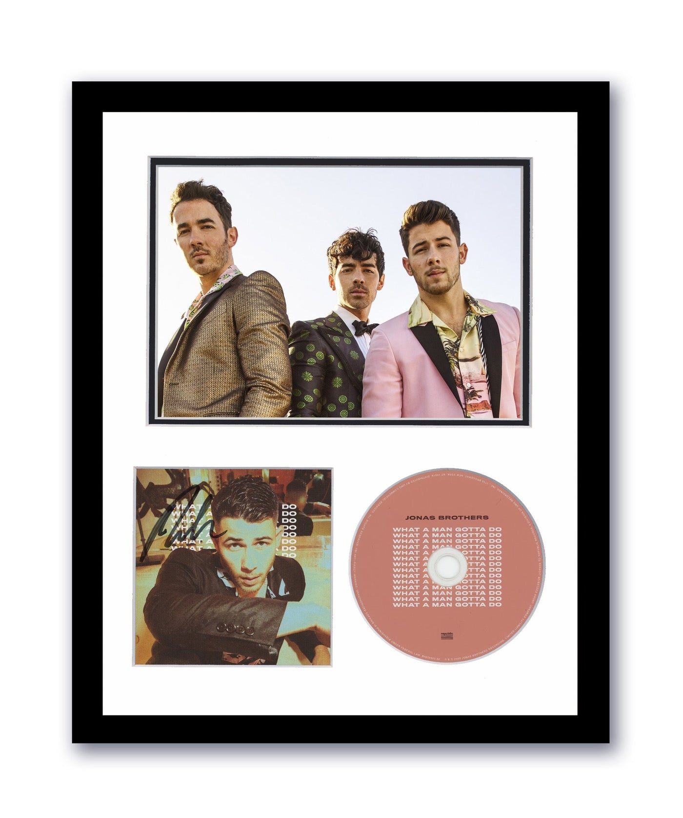 Nick Jonas Brothers Autographed 11x14 Framed CD Photo What A Man Gotta Do ACOA 4