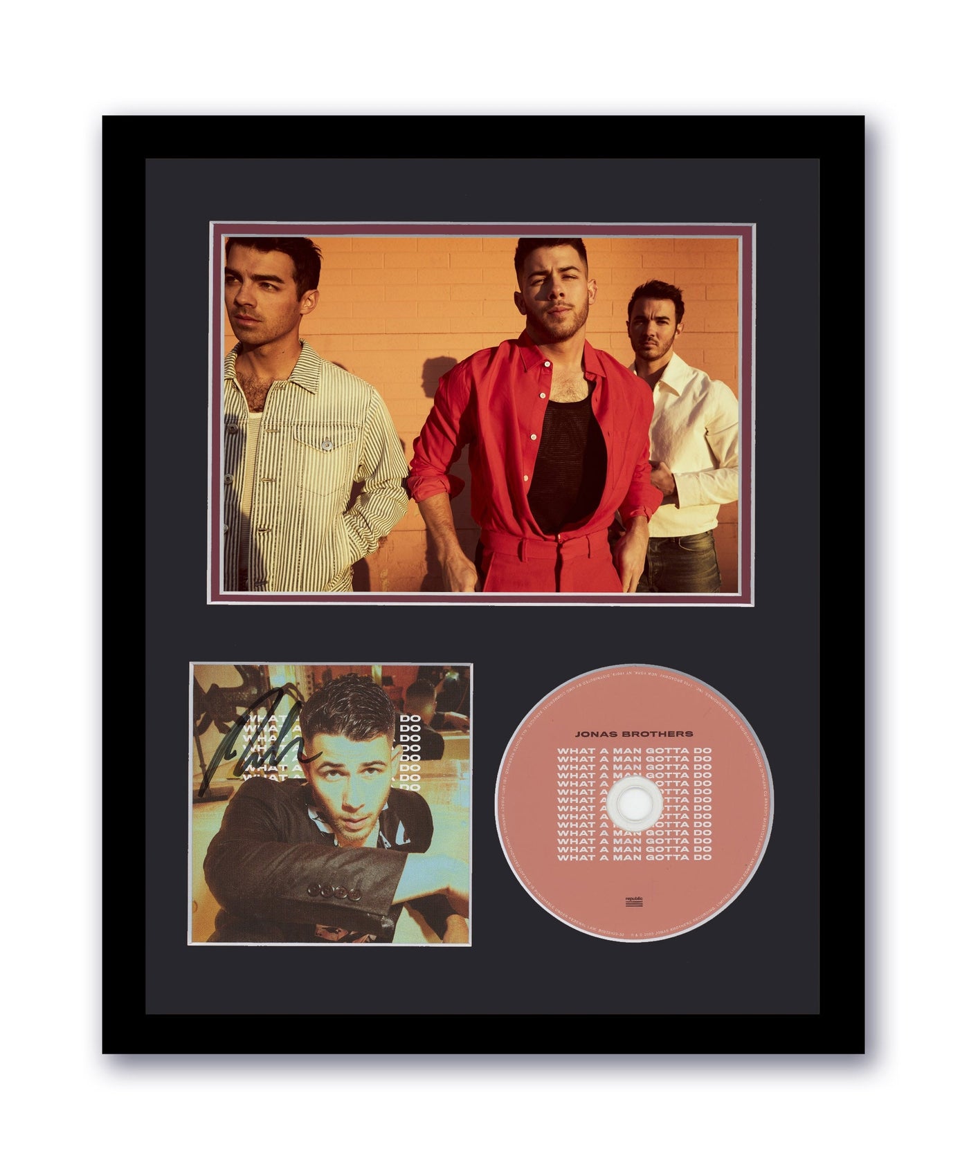 Nick Jonas Brothers Autographed 11x14 Framed CD Photo What A Man Gotta Do ACOA