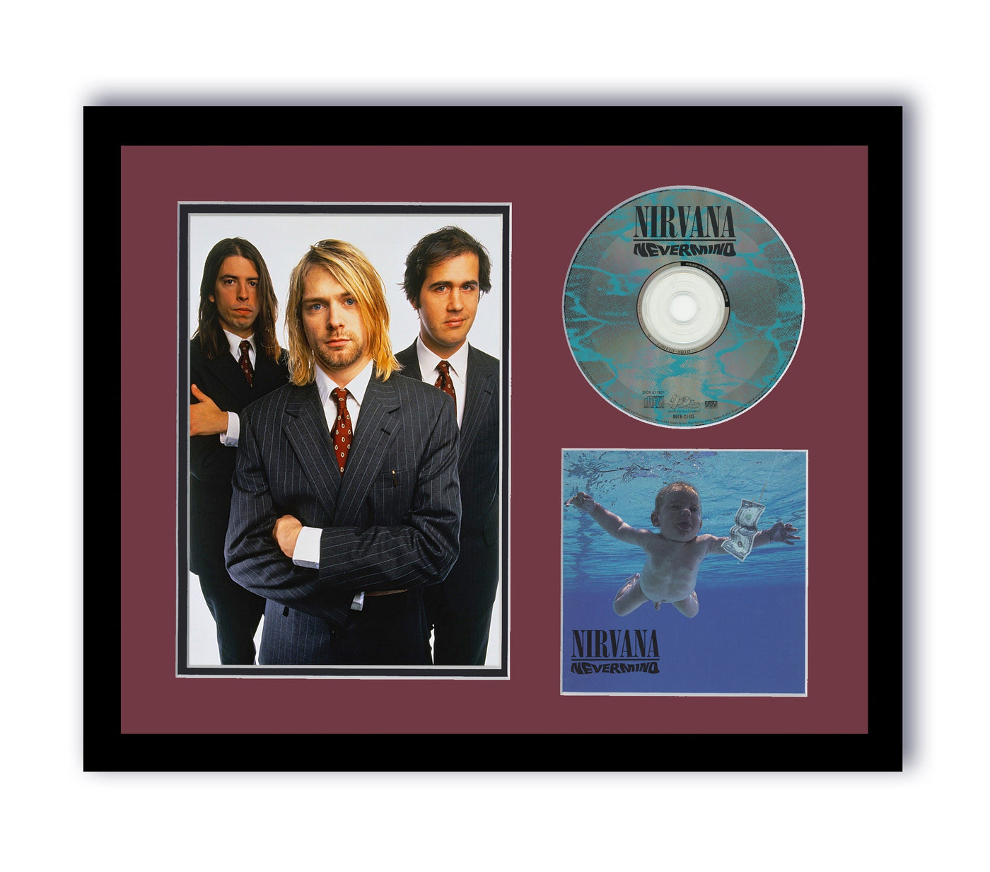 Nirvana Nevermind Custom Framed CD Photo Kurt Cobain 90s Grunge