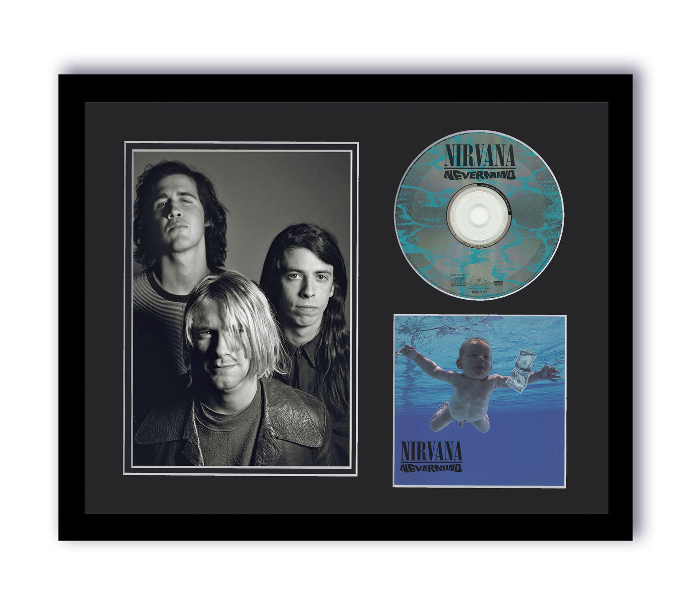 Nirvana Nevermind Custom Framed CD Photo Kurt Cobain 90s Grunge