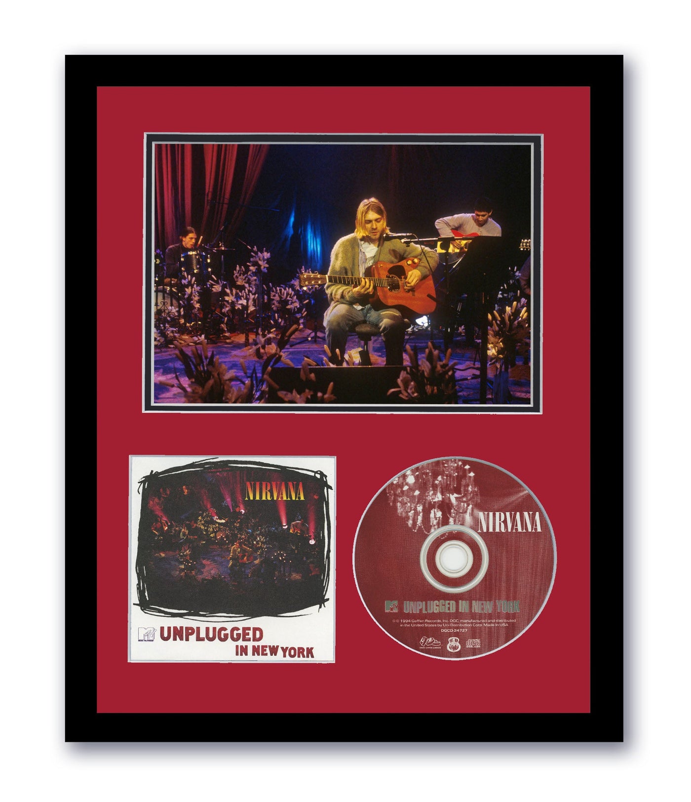 Nirvana Unplugged Custom Framed CD Photo Kurt Cobain MTV