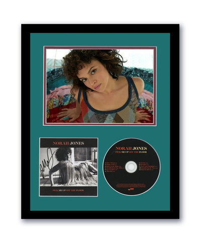 Norah Jones Autograph Signed 11x14 Framed CD Photo Pick Me Up Off The Floor ACOA 5