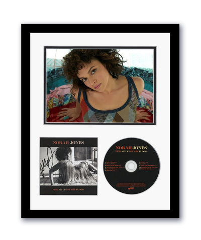 Norah Jones Autograph Signed 11x14 Framed CD Photo Pick Me Up Off The Floor ACOA 6