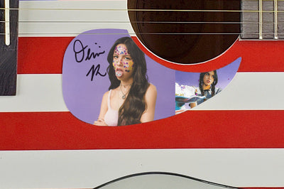 Olivia Rodrigo Autographed Signed Acoustic USA Flag Guitar Sour ACOA