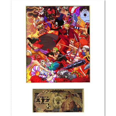 One Piece 11x14 Gold Bank Note Prop Custom Matboard