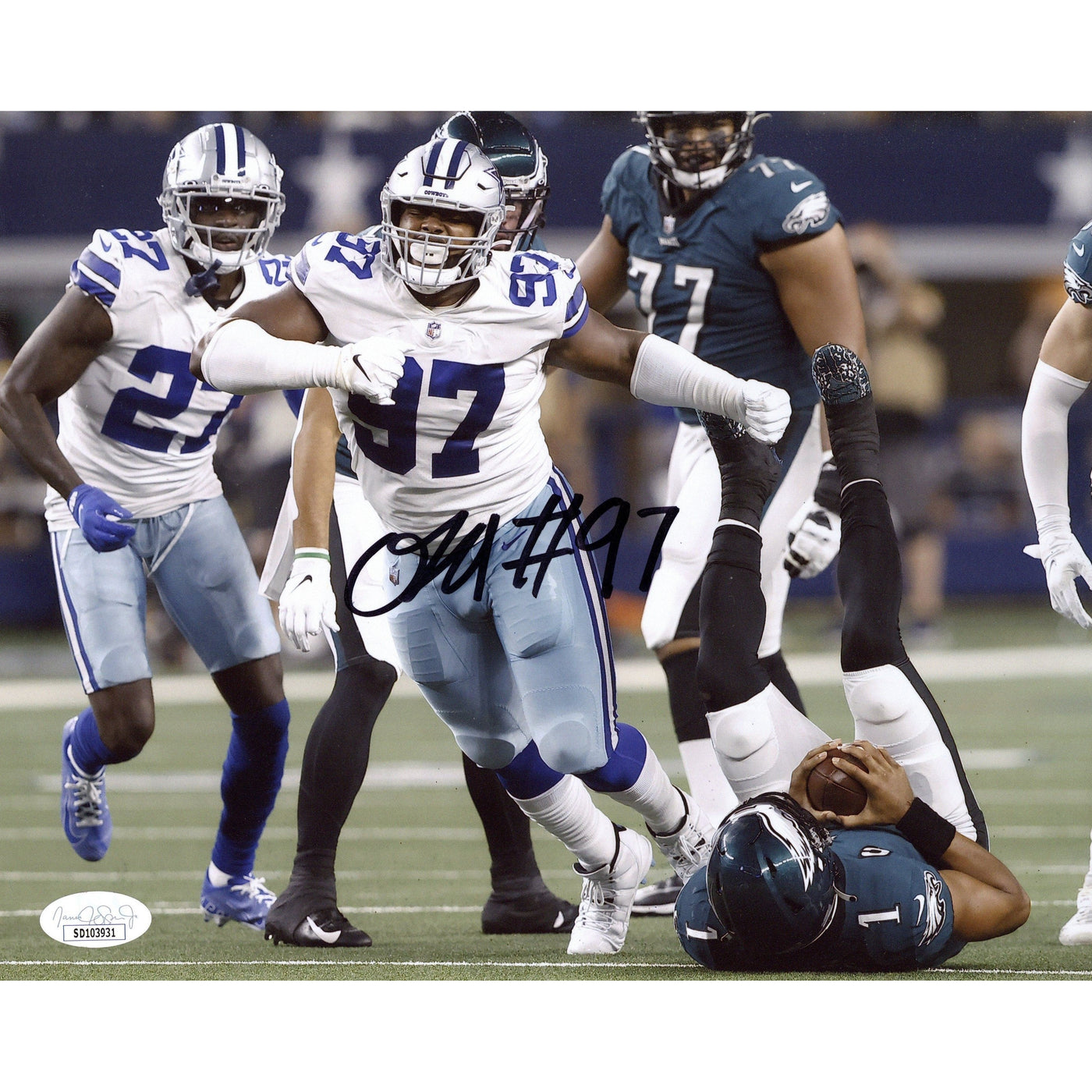 Osa Odighizuwa Signed 8x10 Photo Dallas Cowboys UCLA Autographed JSA COA 5