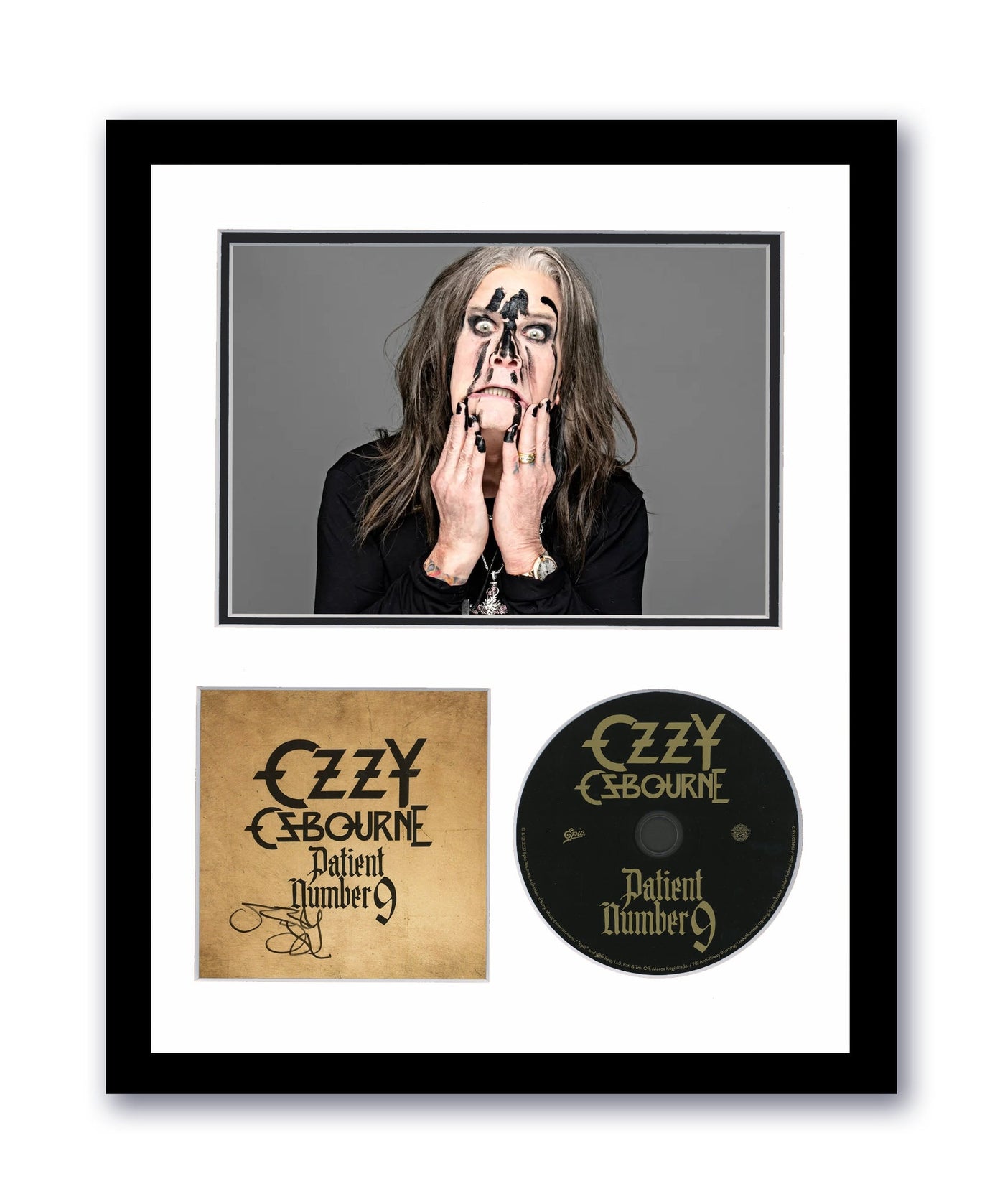 Ozzy Osbourne Autographed 11x14 Framed CD Photo Patient Number 9 ACOA 2