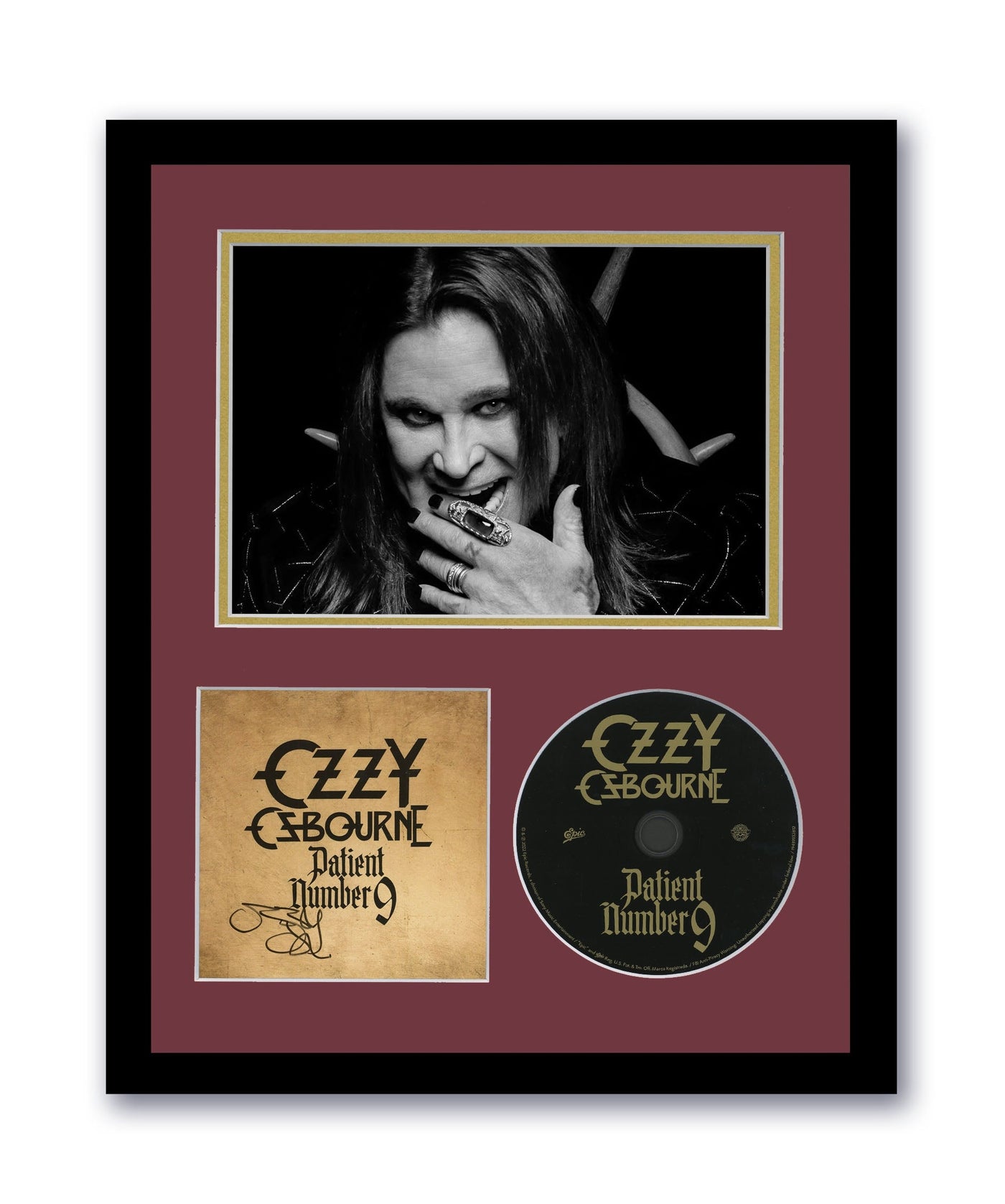 Ozzy Osbourne Autographed 11x14 Framed CD Photo Patient Number 9 ACOA 3
