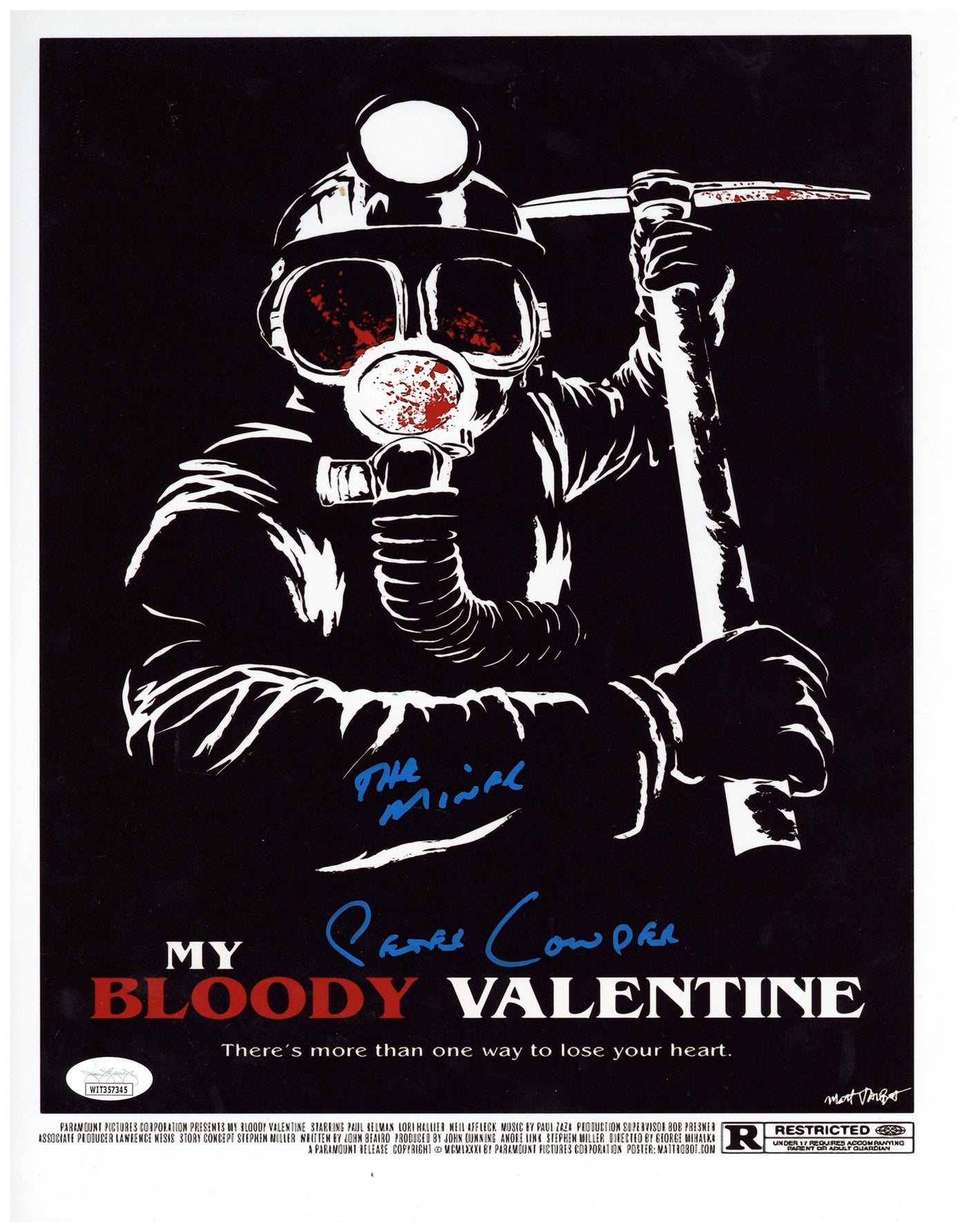 PETER COWPER SIGNED 11x14 PHOTO MY BLOODY VALENTINE THE MINER AUTOGRAPHED JSA COA