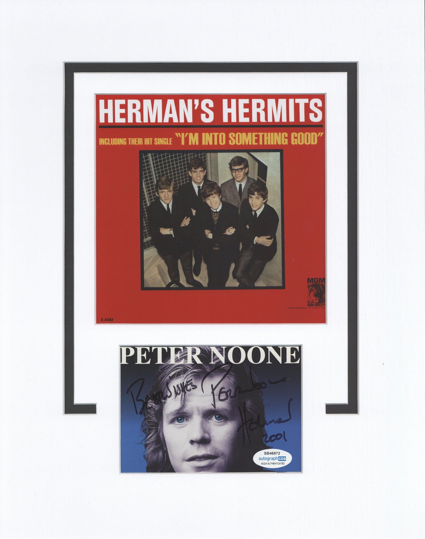 Peter Noone Signed Herman's Hermits Cut Frame Display ACOA