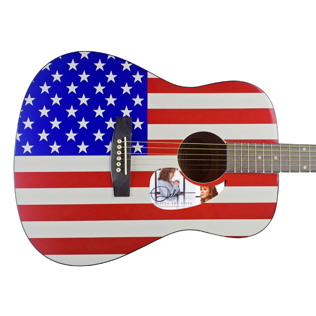 Reba McEntire Autographed Signed USA Flag Acoustic Guitar Country Music ACOA