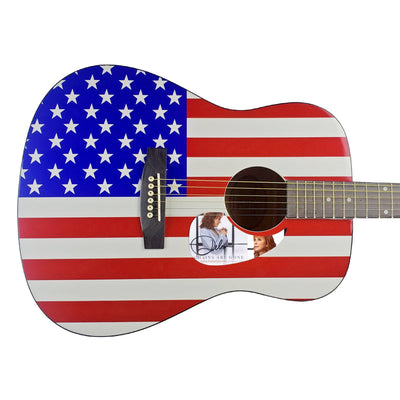 Reba McEntire Autographed Signed USA Flag Acoustic Guitar Country Music ACOA