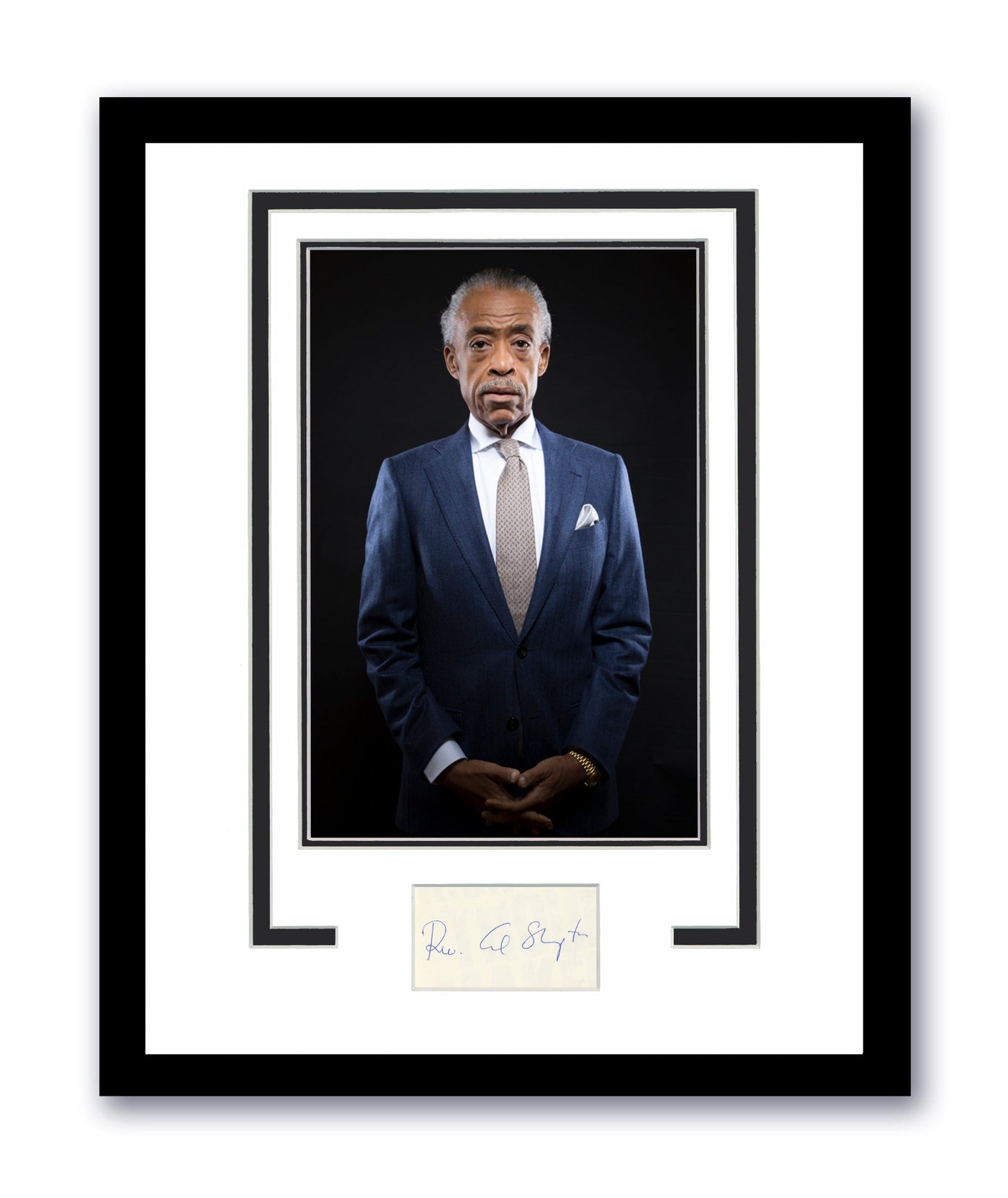 Rev. Al Sharpton Autographed Signed 11x14 Framed Photo ACOA 6