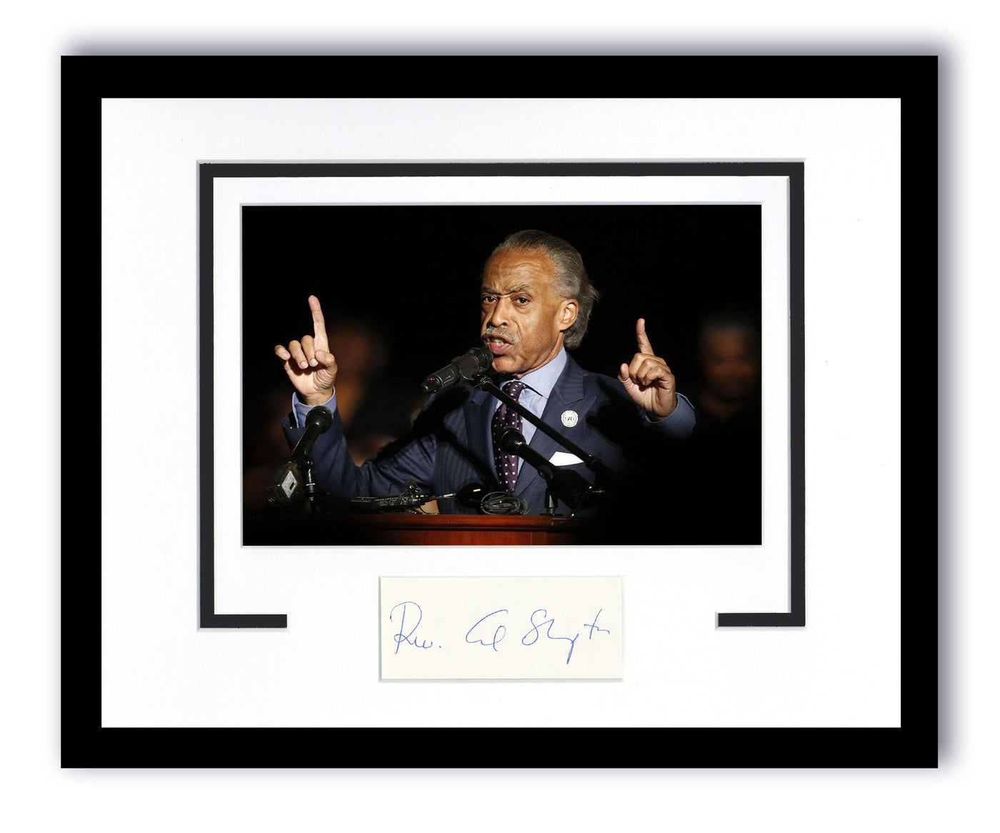 Rev. Al Sharpton Autographed Signed 11x14 Framed Photo ACOA
