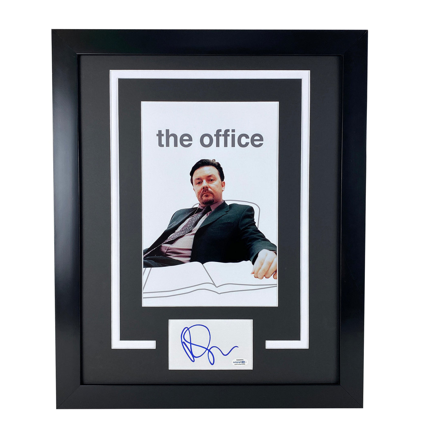Ricky Gervais Signed Cut Custom Framed 16x20 The Office Autographed ACOA