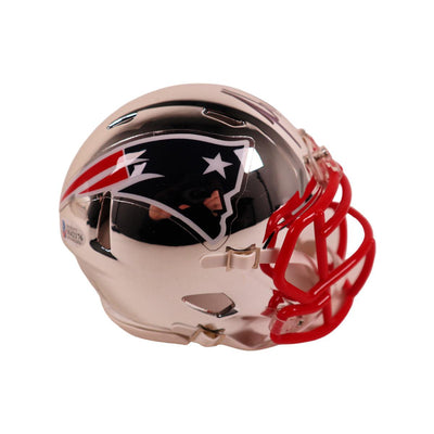 Rob Gronkowski Autographed New England Patriots Chrome Mini Helmet BAS COA
