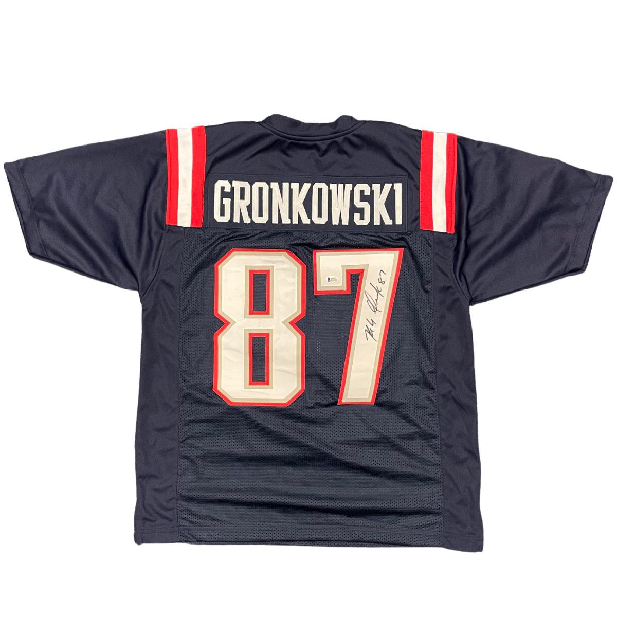 Rob Gronkowski Signed New England Patriots Custom Jersey Autographed BAS COA