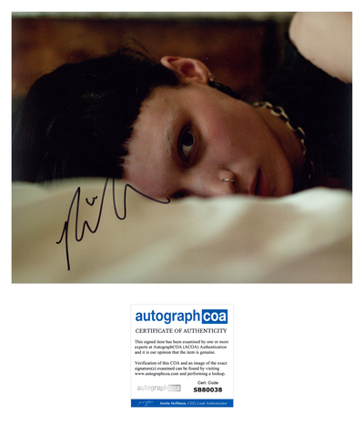 Rooney Mara Signed 8x10 Photo The Girl with the Dragon Tattoo Autographed ACOA
