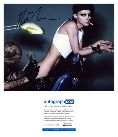 Rooney Mara Signed 8x10 Photo The Girl with the Dragon Tattoo Autographed ACOA 3