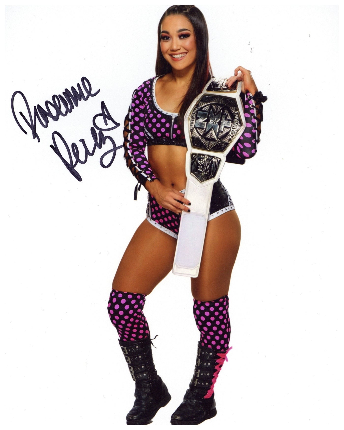 SPECIAL Roxanne Perez Signed 8x10 Photo WWE Autographed Zobie COA Z1