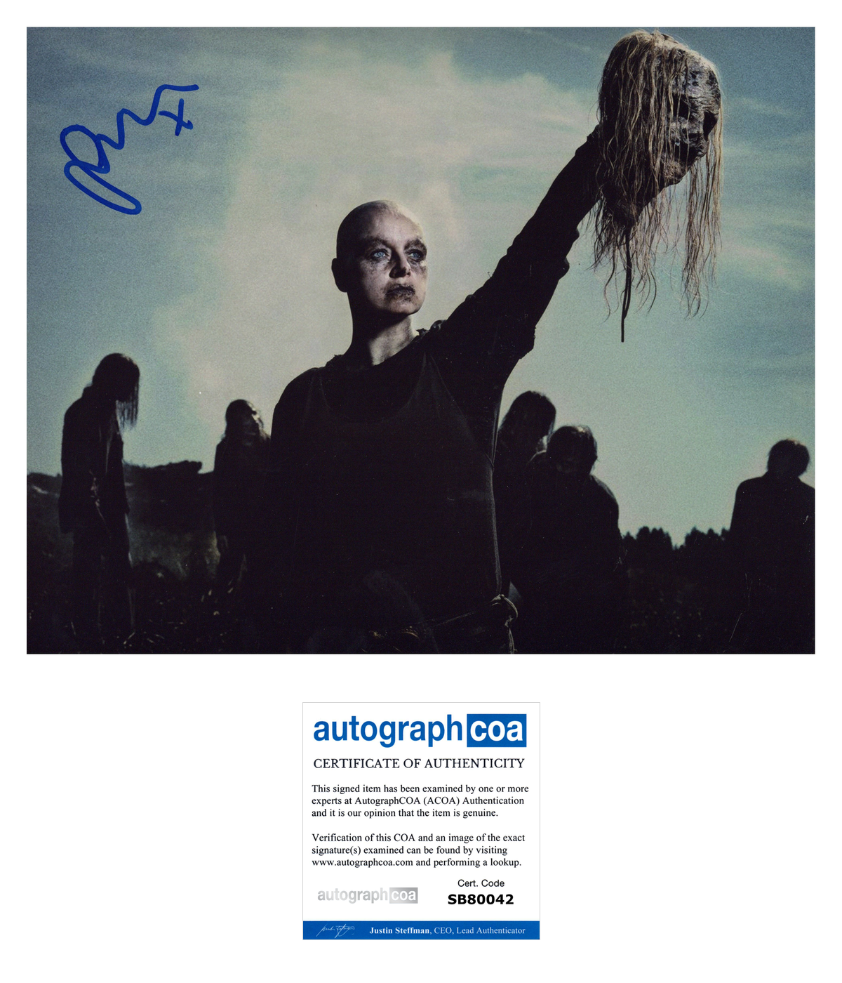 Samantha Morton Signed Alpha The Walking Dead 8x10 Photo Autographed ACOA