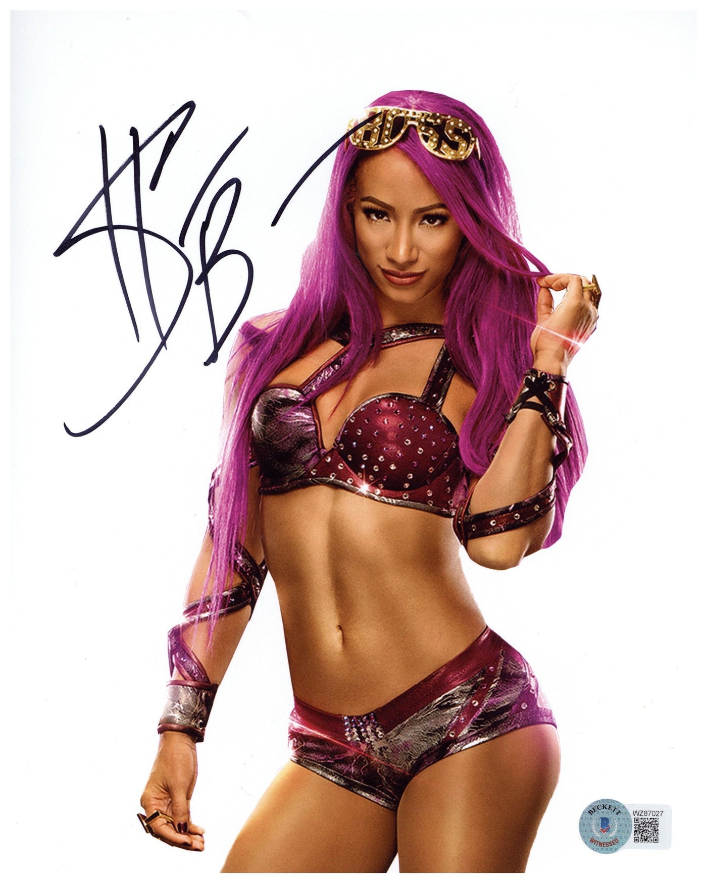 Sasha Banks Signed 8x10 Photo WWE Champion Autographed BAS COA Z4