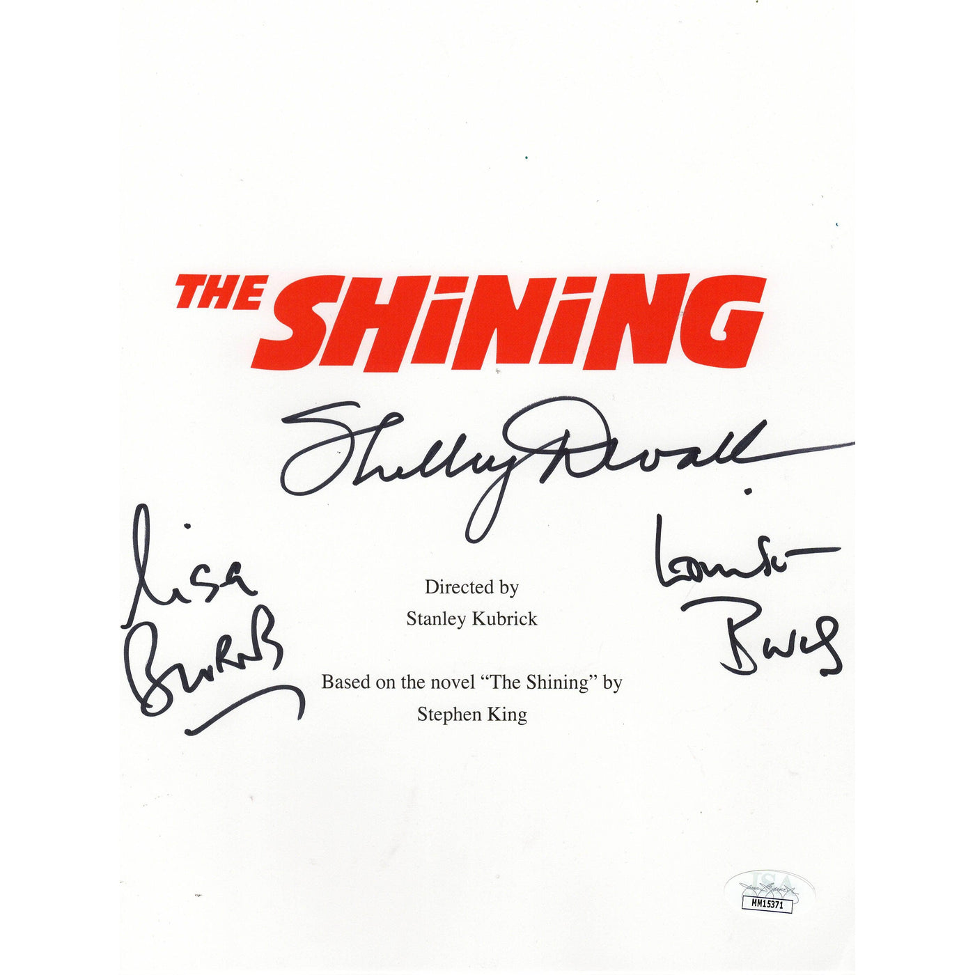 Shelley Duvall + Burns Twins Autograph Script Cover The Shining Signed JSA COA