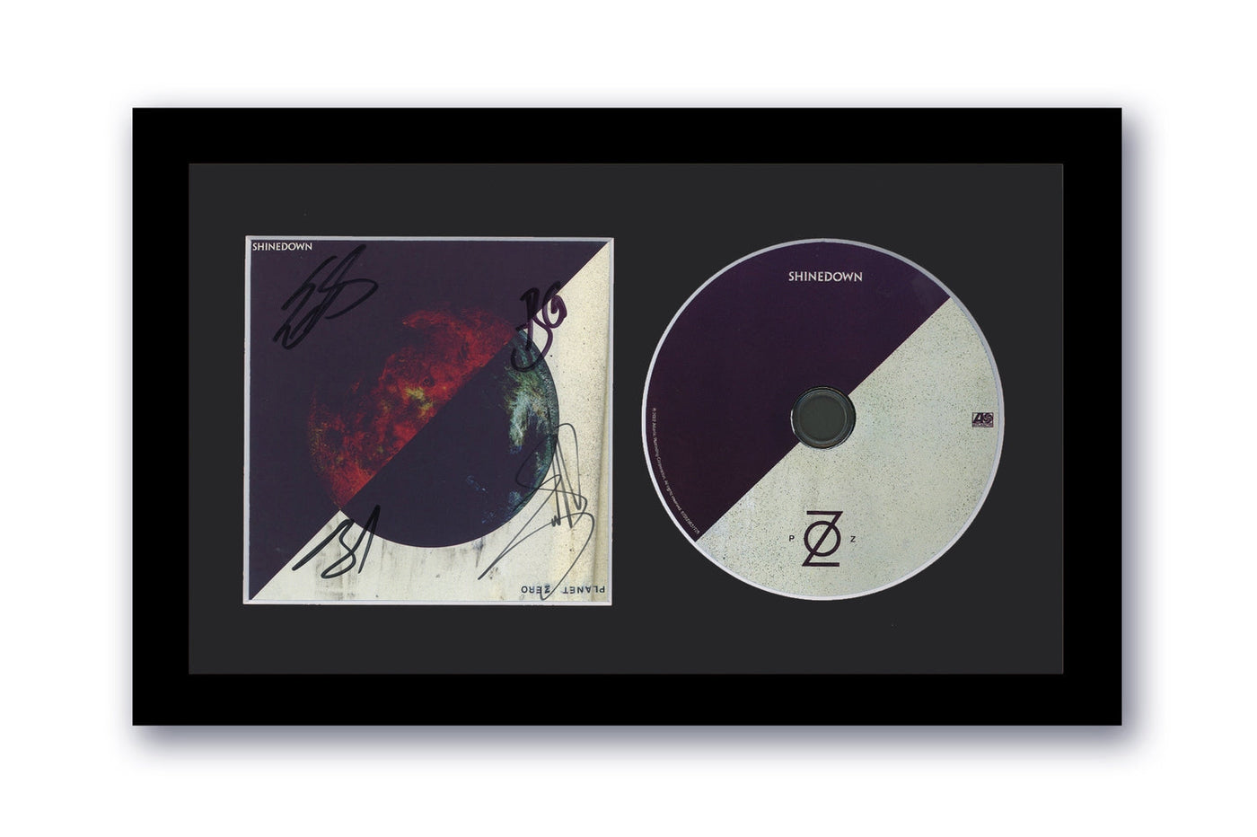 Shinedown Autographed Signed 7x12 Custom Framed CD Planet Zero ACOA 2