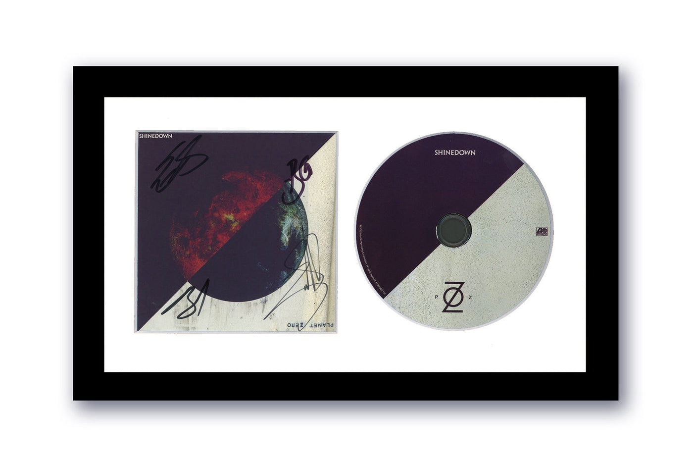 Shinedown Autographed Signed 7x12 Custom Framed CD Planet Zero ACOA 3