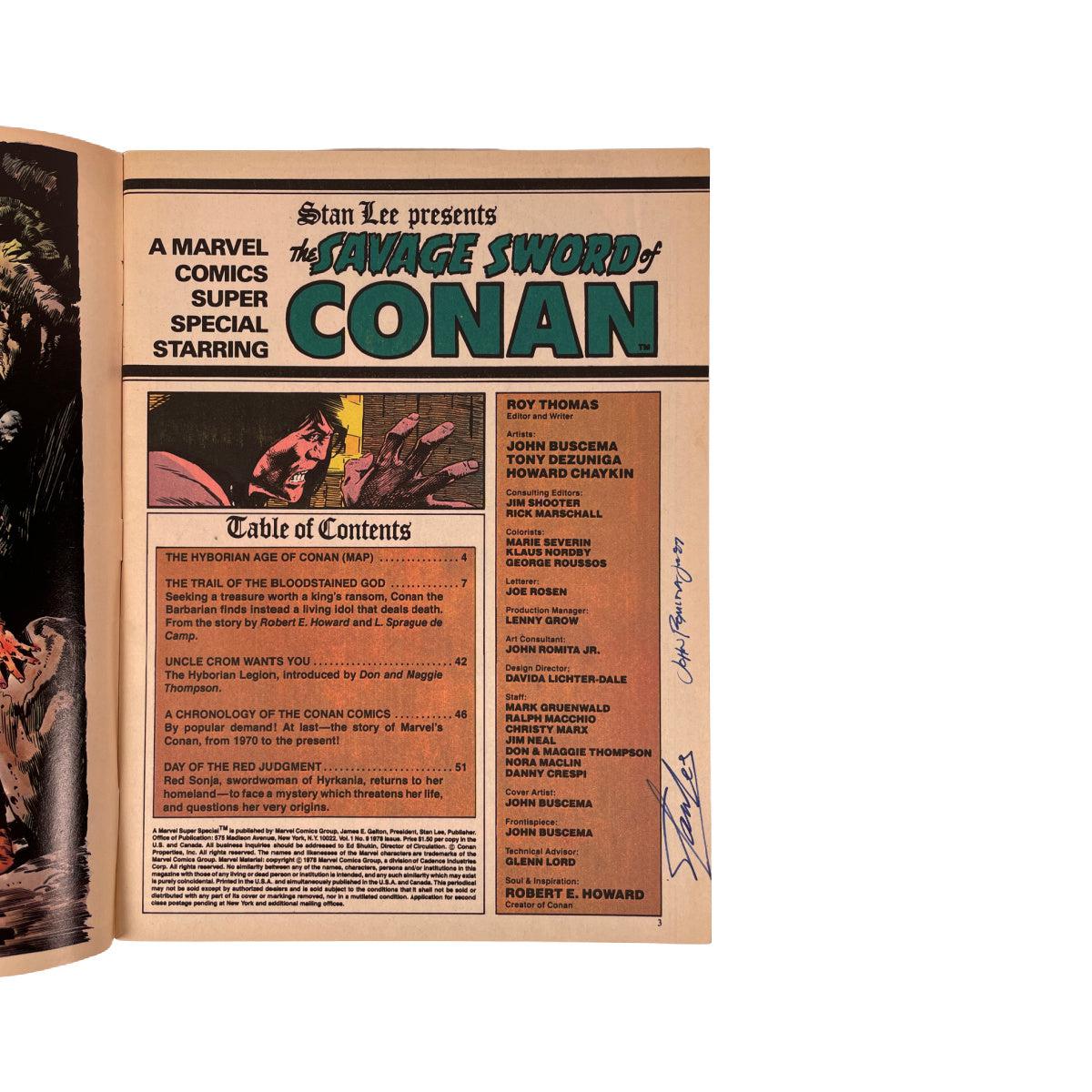 Stan Lee & John Romita Jr Signed Conan Comic Book Autographed BAS COA Letter