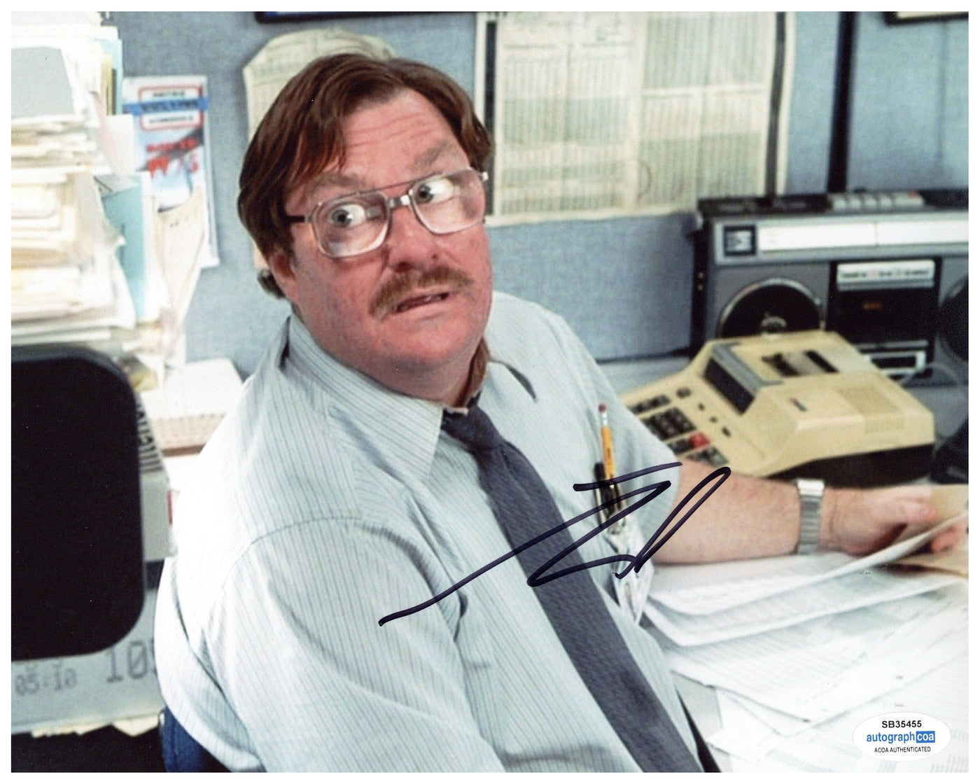 Stephen Root Signed 8x10 Photo Office Space Autographed ACOA #2