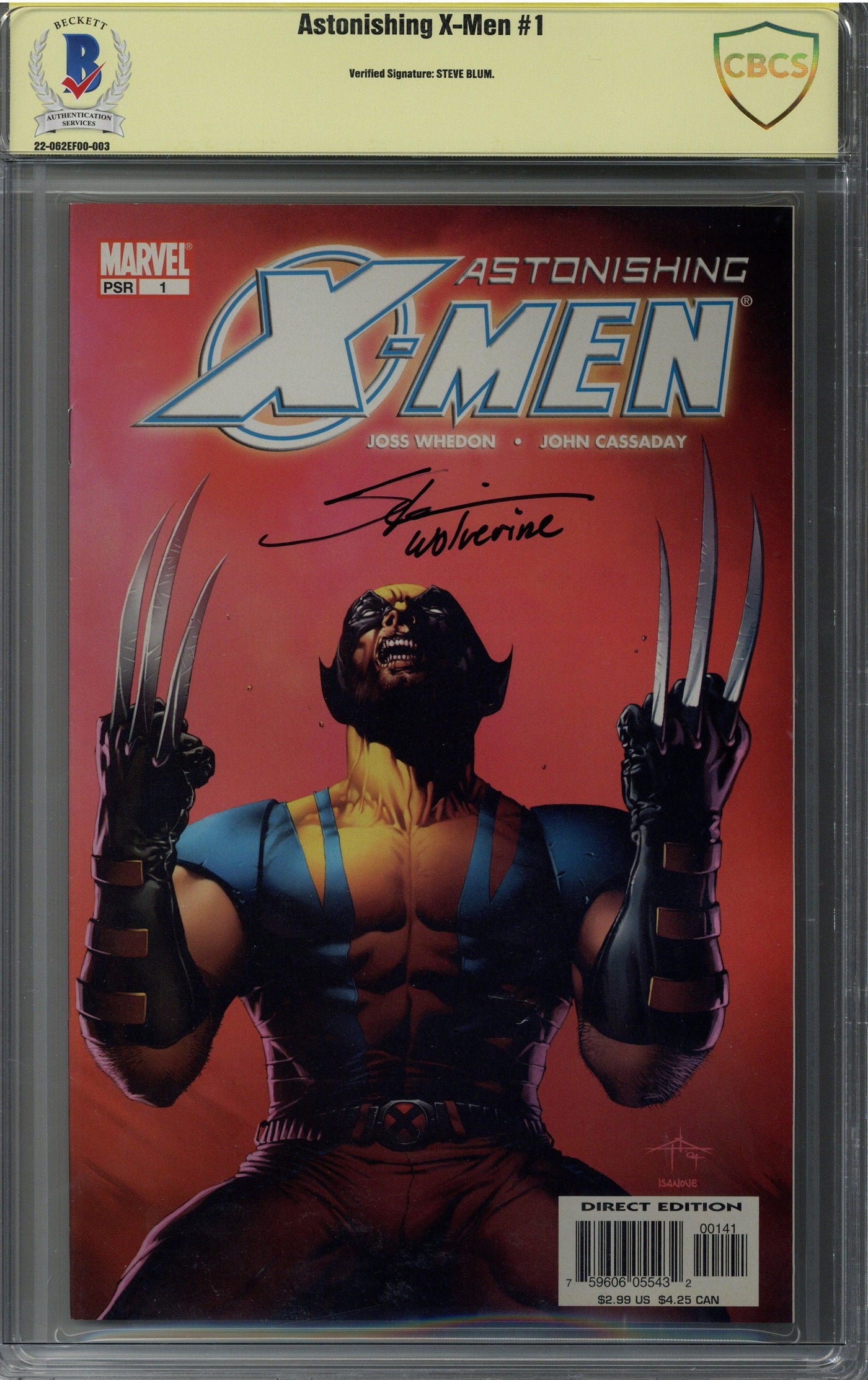 Steve Blum Signed Astonishing X-Men #1 Comic Book CBCS - Wolverine Voice Actor