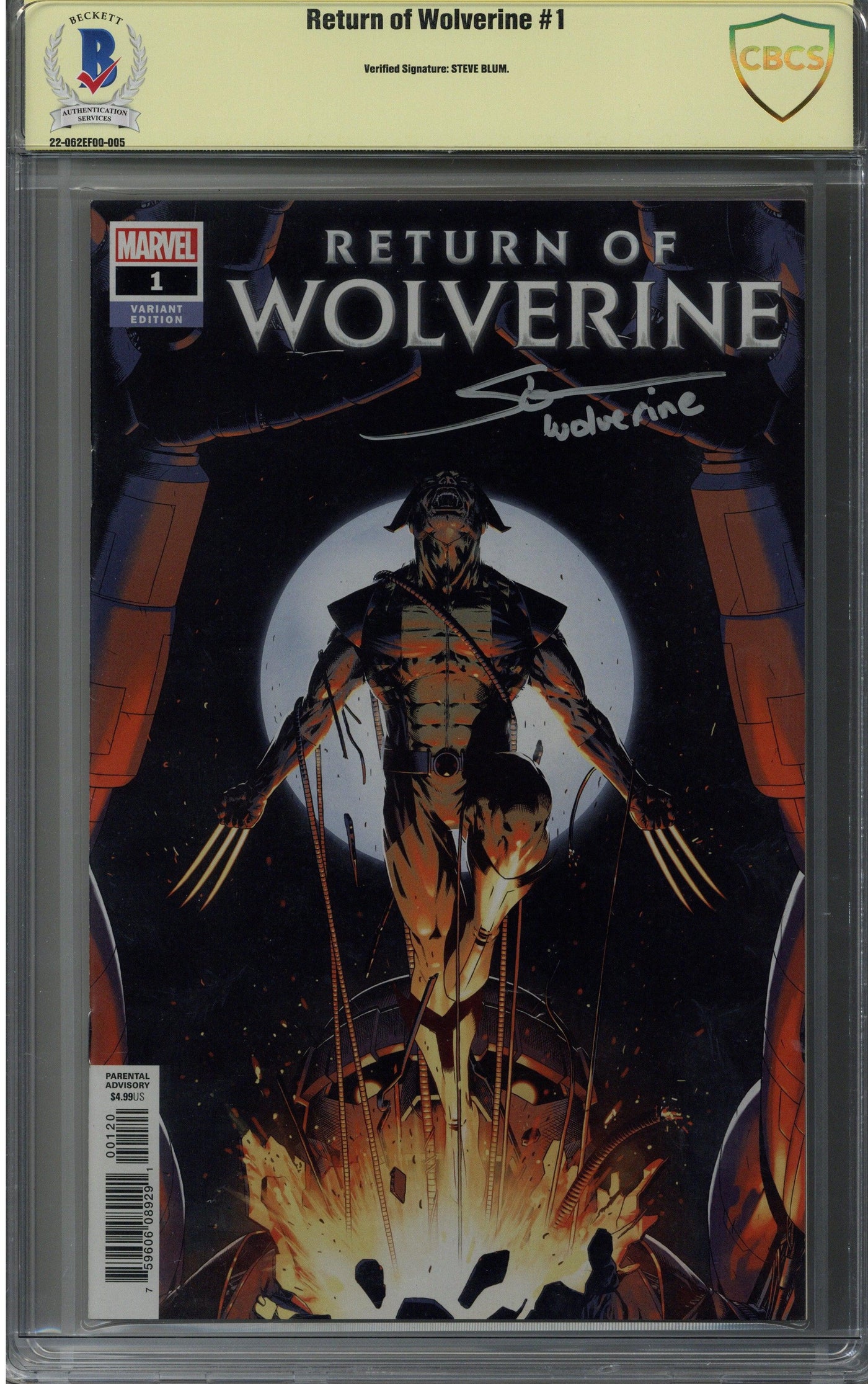 Steve Blum Signed Return of Wolverine #1 Comic Book CBCS - Wolverine Voice Actor