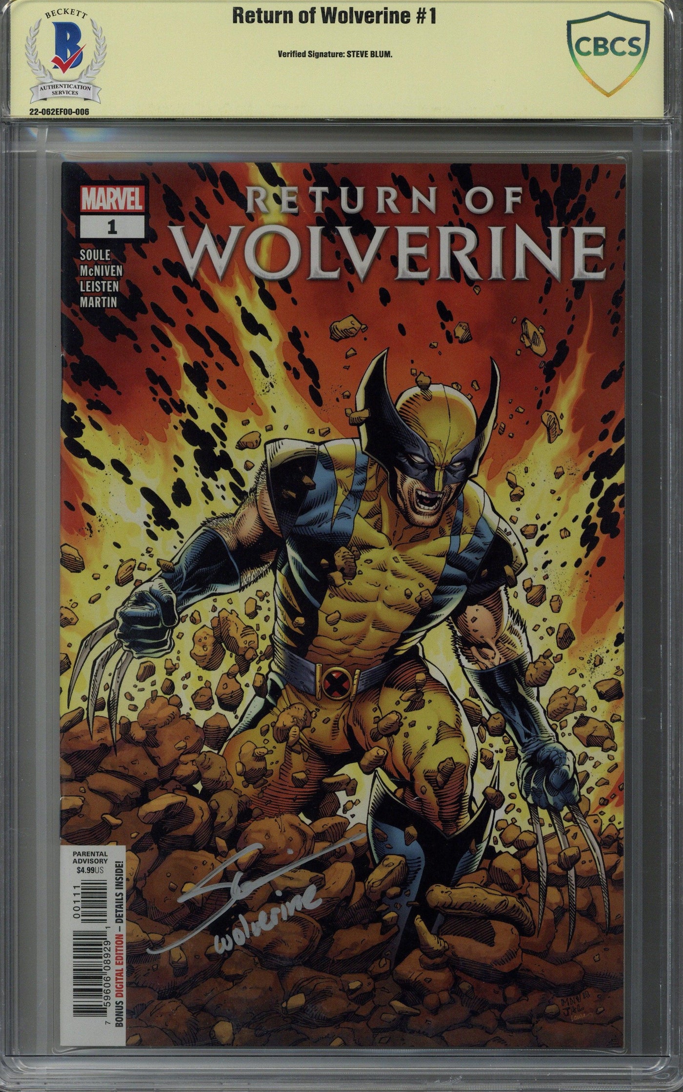 Steve Blum Signed Return of Wolverine #1 Comic Book CBCS - Wolverine Voice Actor