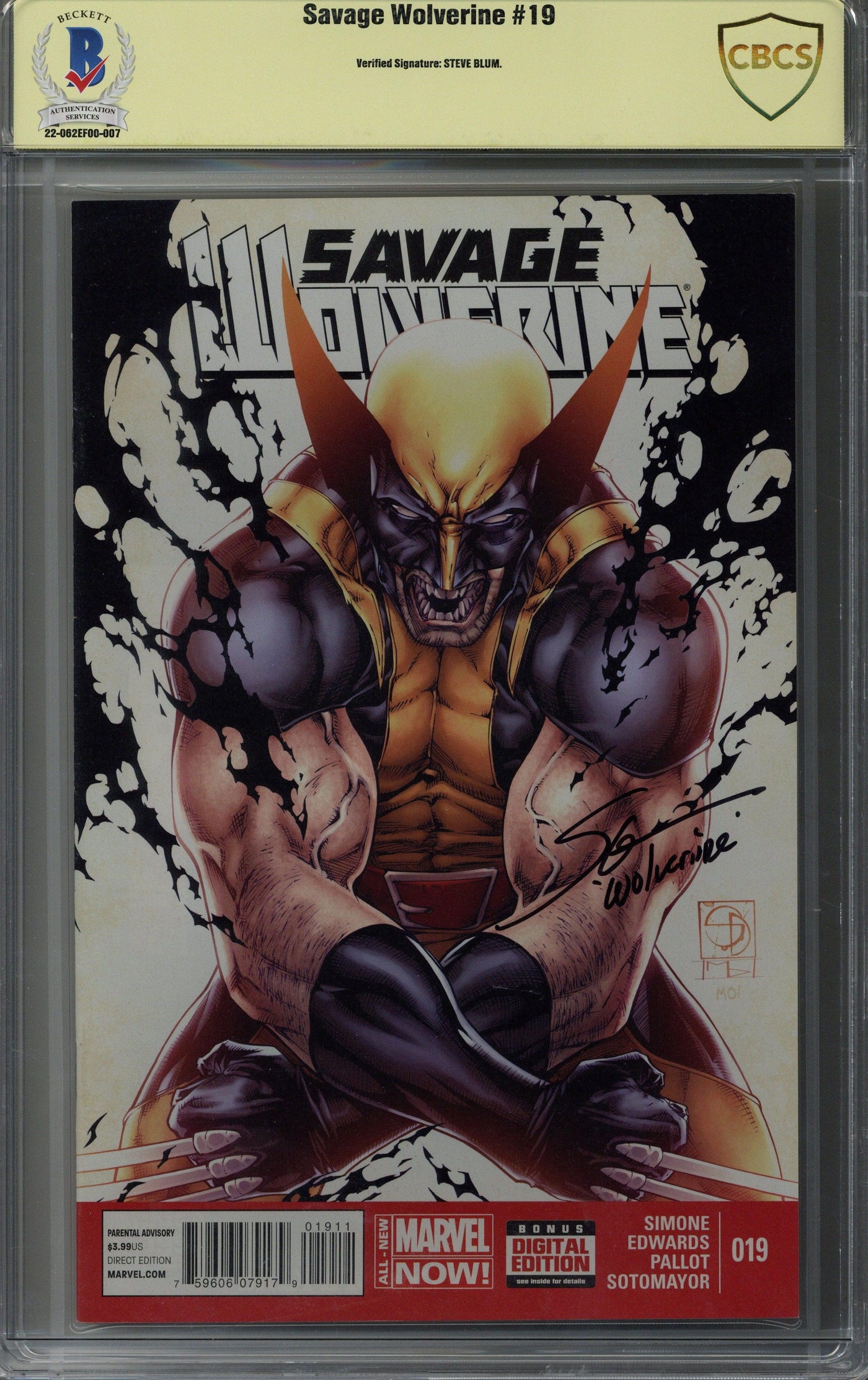 Steve Blum Signed Savage Wolverine #19 Comic Book CBCS
