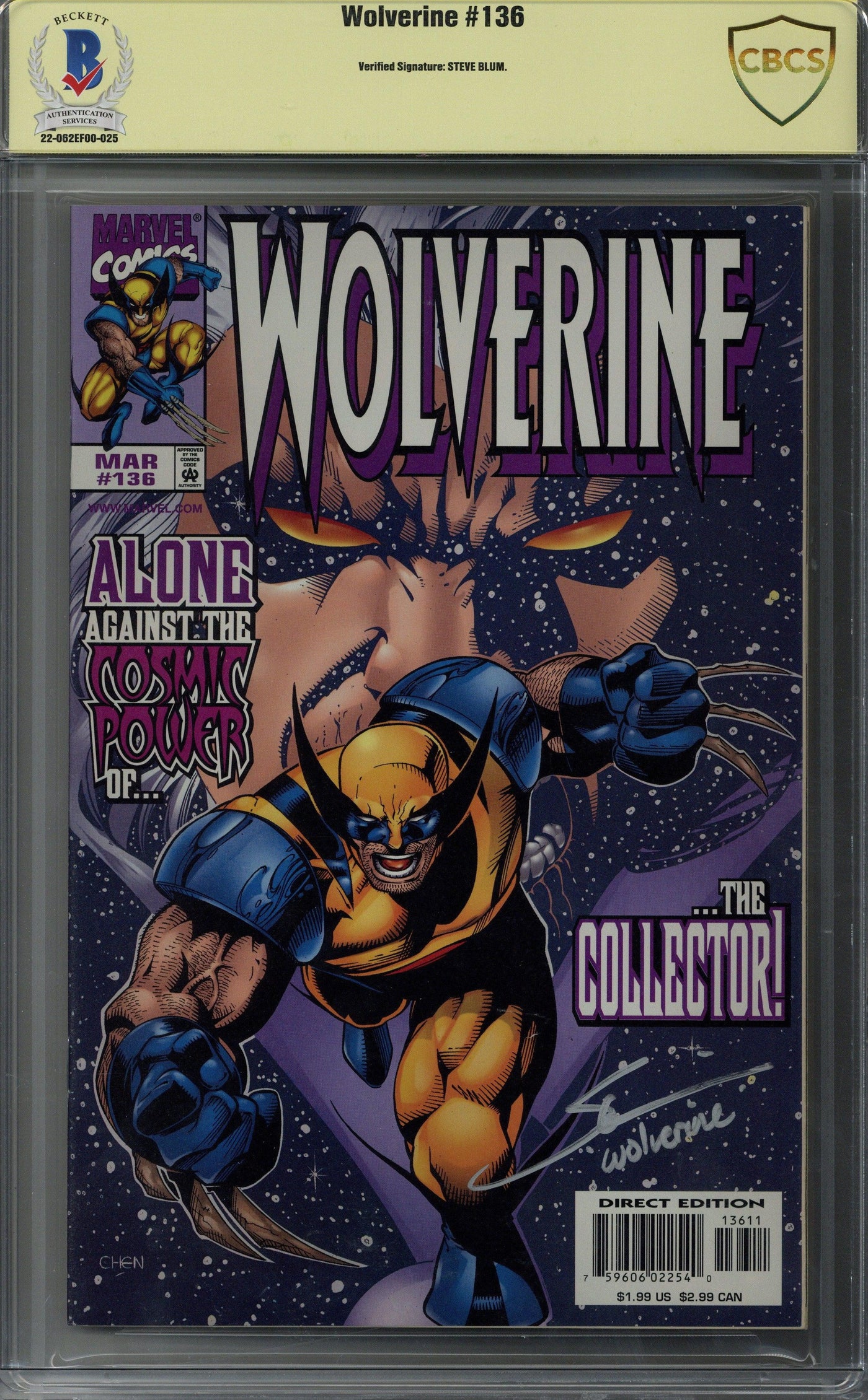 Steve Blum Signed Wolverine #136 Comic Book CBCS