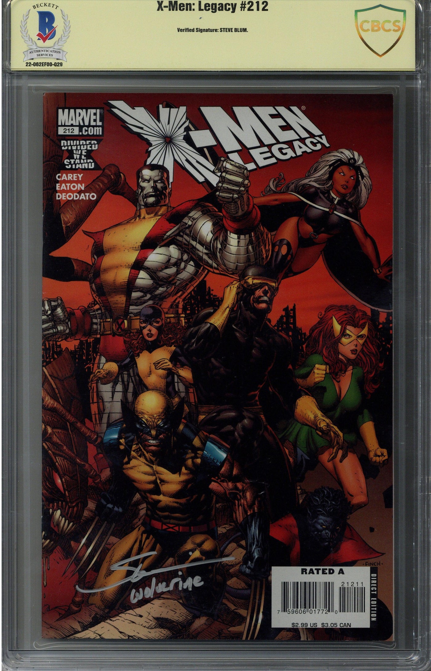 Steve Blum Signed X-Men: Legacy #212 Comic Book CBCS - Wolverine Voice Actor