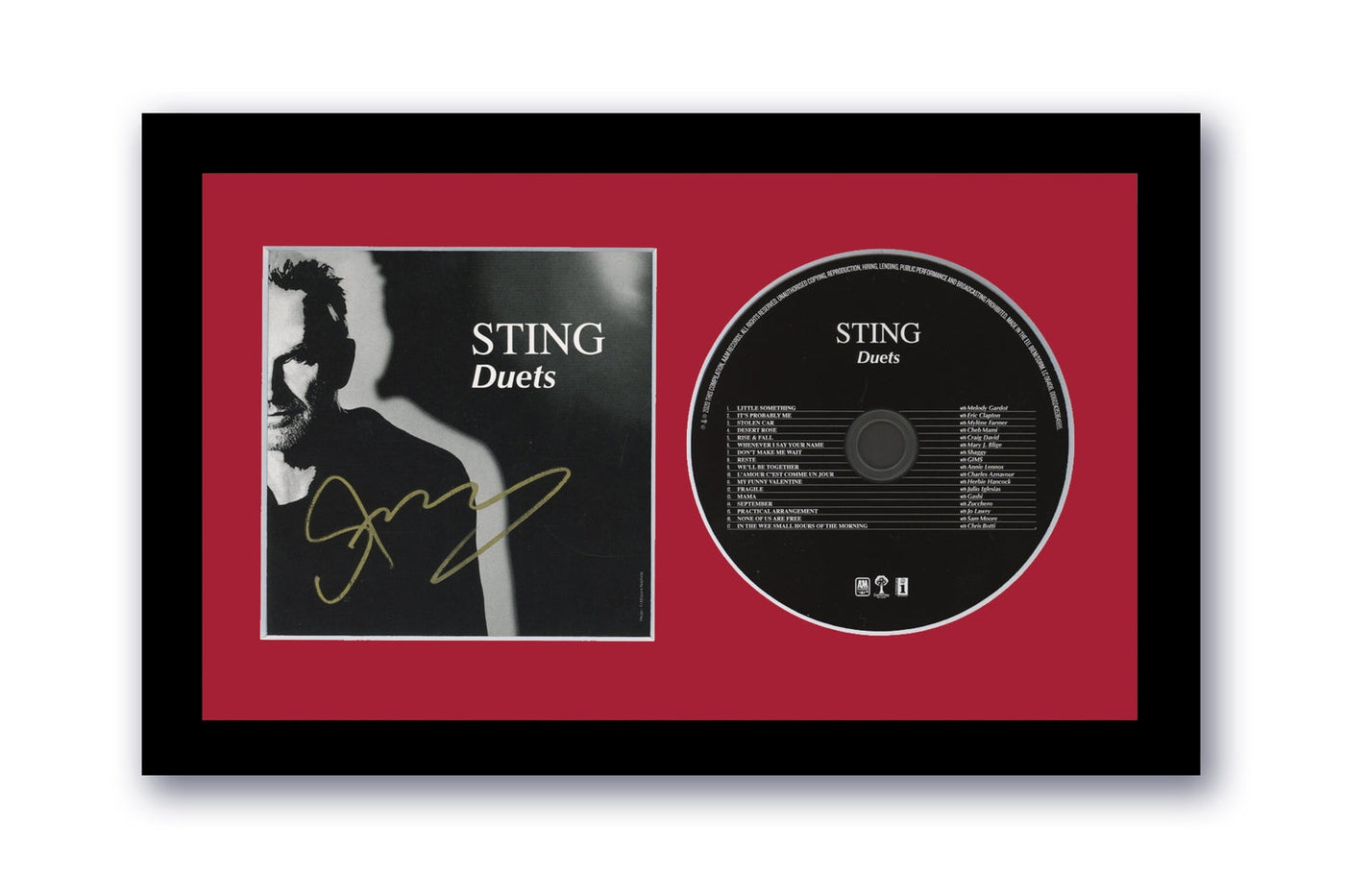 Sting Autographed Signed 7x12 Custom Framed CD Duets The Police ACOA 2