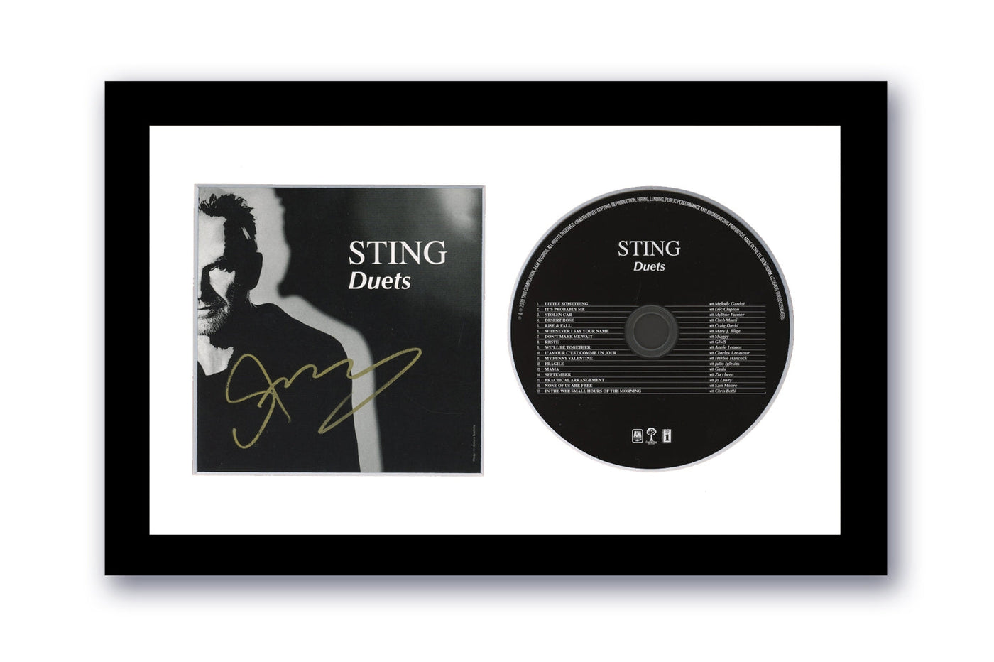 Sting Autographed Signed 7x12 Custom Framed CD Duets The Police ACOA
