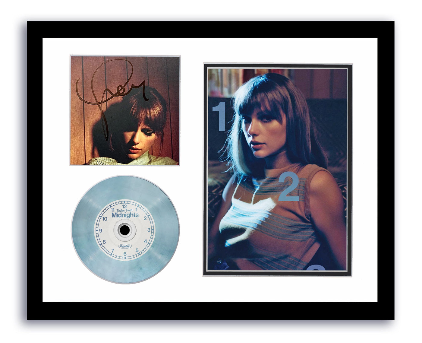 Taylor Swift Autographed 11x14 Custom Framed CD Photo Midnights Moonstone ACOA