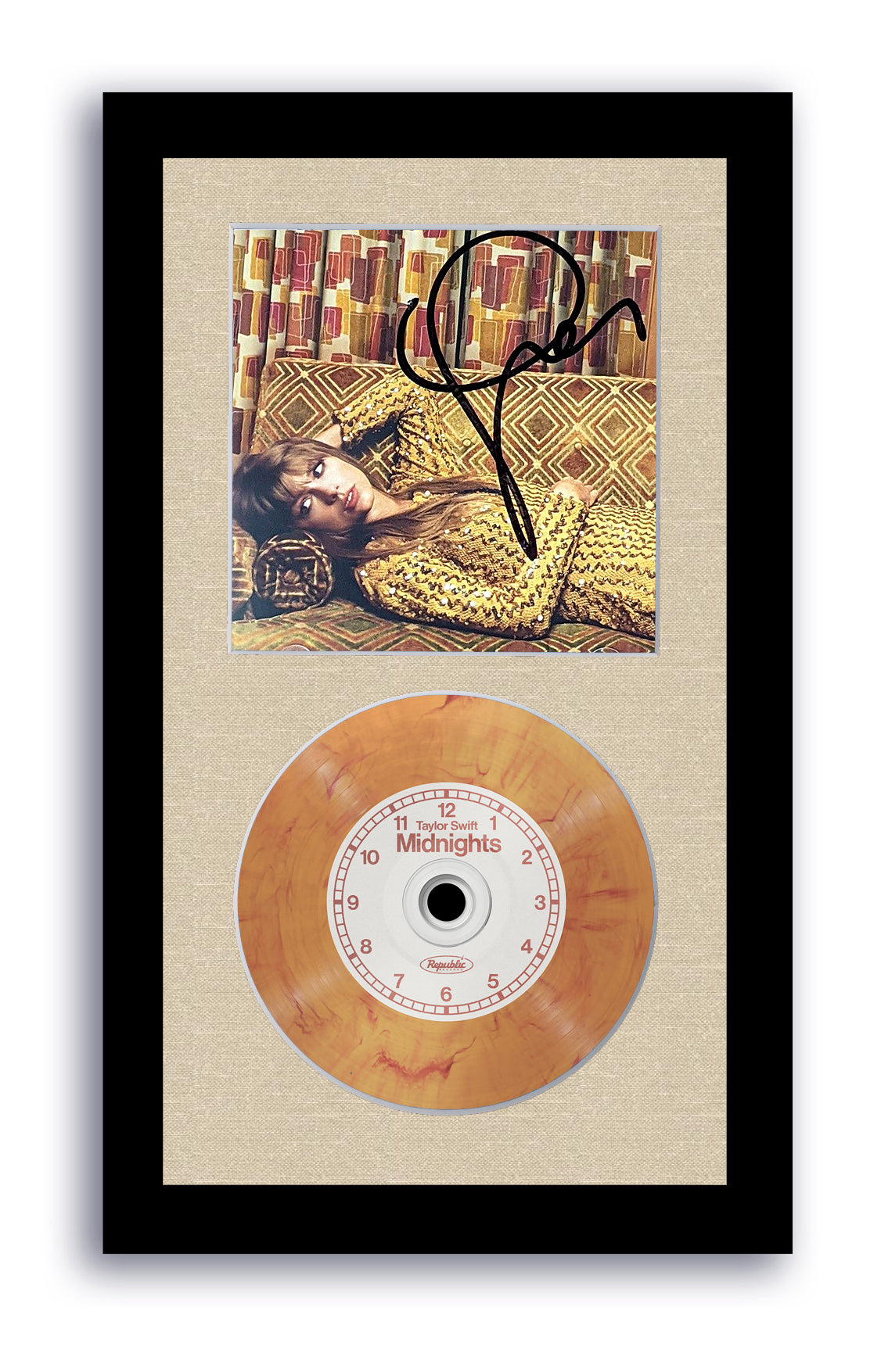 Taylor Swift Autographed 7x12 Custom Framed CD Midnights Blood Moon ACOA
