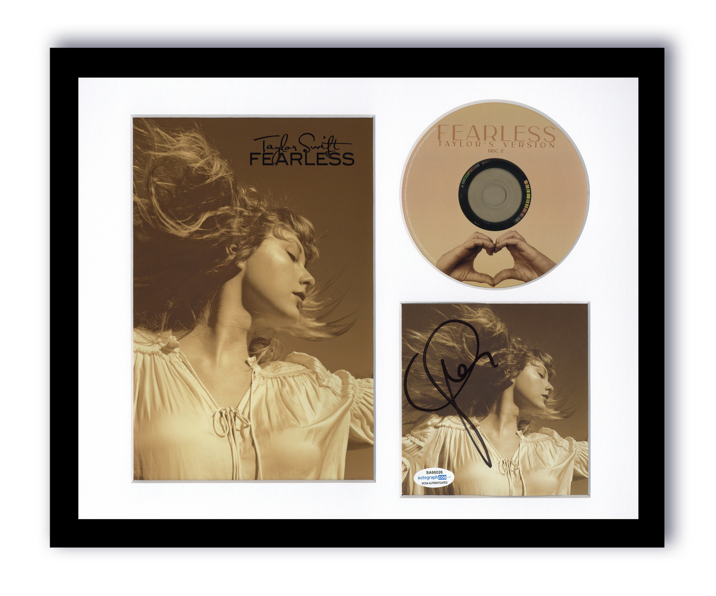 Taylor Swift Autographed Signed 11x14 Custom Framed CD Photo Fearless ACOA