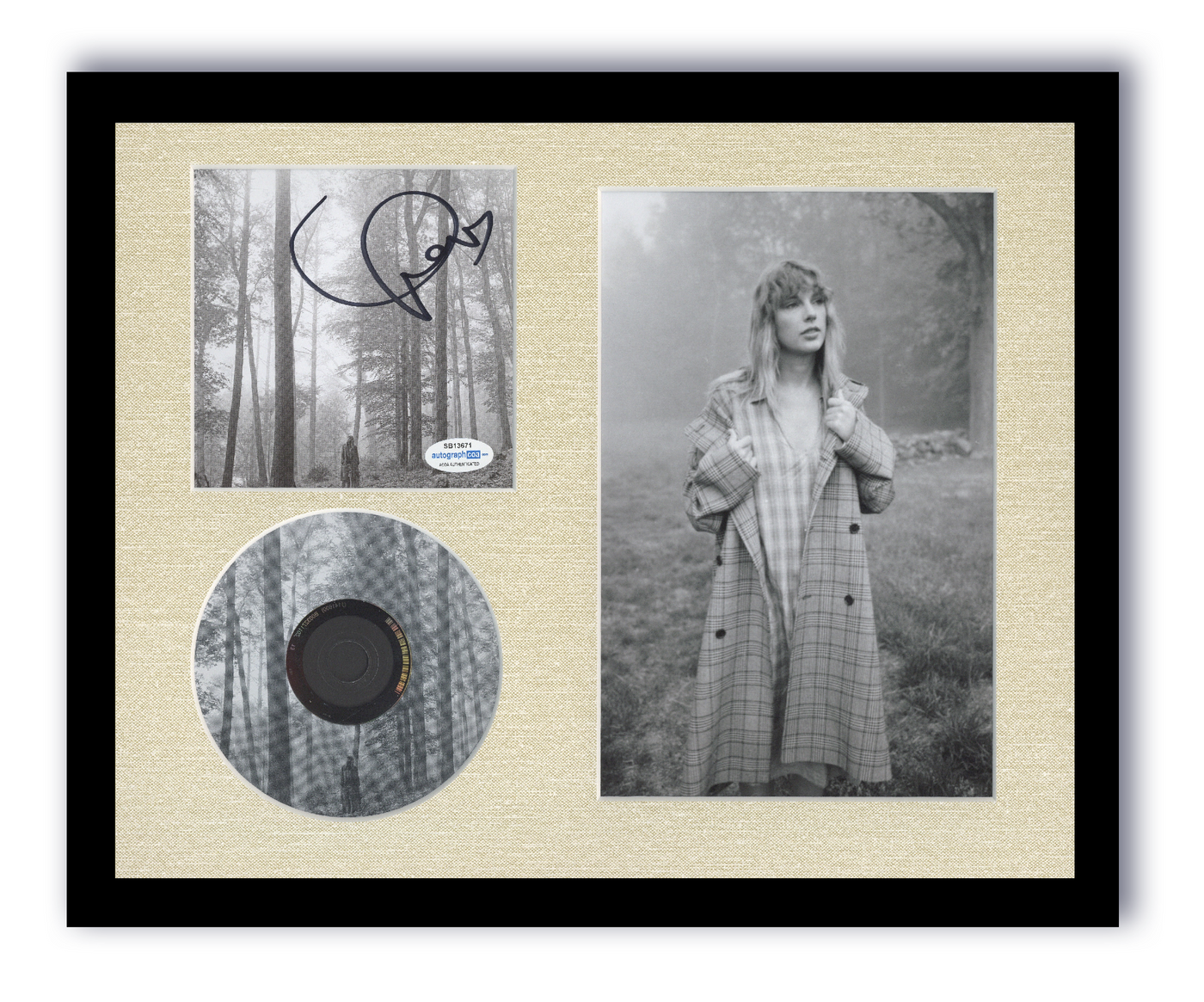 Taylor Swift Autographed Signed 11x14 Custom Framed CD Photo Folklore ACOA COA