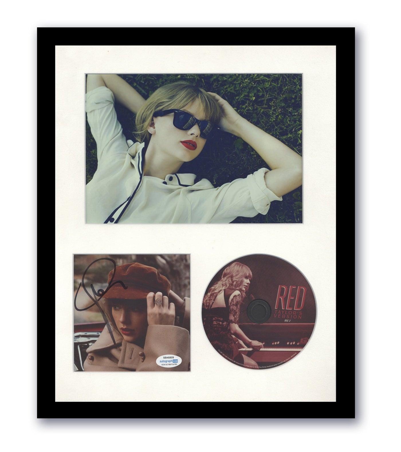 Taylor Swift Autographed Signed 11x14 Custom Framed CD Photo Red ACOA COA