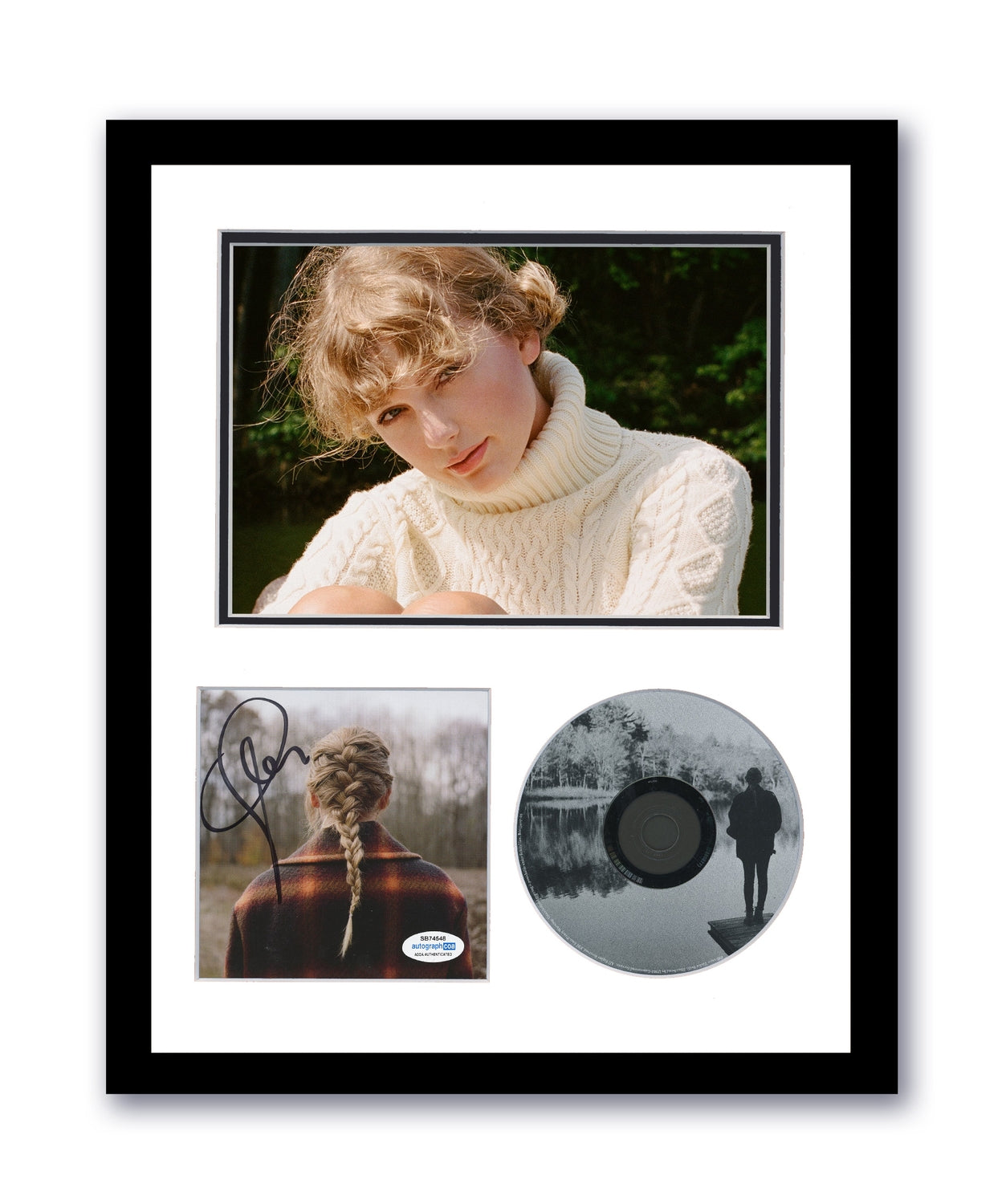Taylor Swift Autographed Signed 11x14 Framed CD Evermore ACOA 10