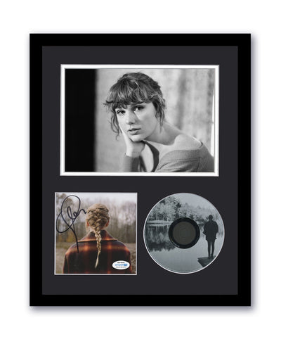 Taylor Swift Autographed Signed 11x14 Framed CD Evermore ACOA 7