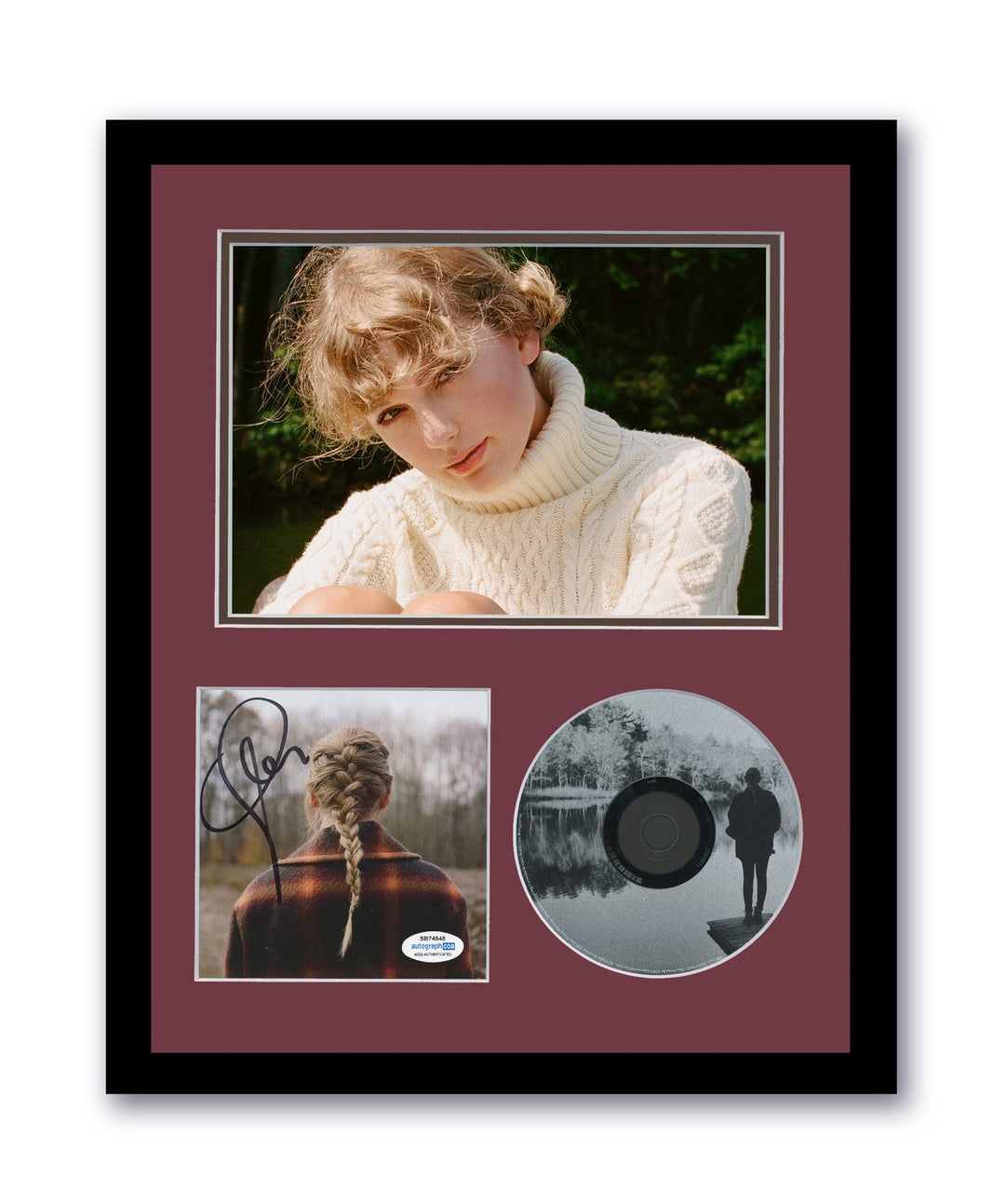 TAYLOR SWIFT SIGNED FRAMED EVERMORE CD outlet ALBUM COVER